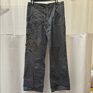 Men's Gray Embroidered Pants